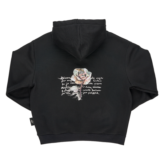 Jessica Shy „Pasaka“ arenų turo džemperis su kapišonu (juodas)